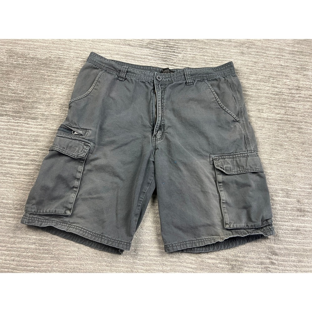 Lincoln Outfitters Cargo Shorts Mens 38 Gray Relaxed Fit Cotton Workwear Utility